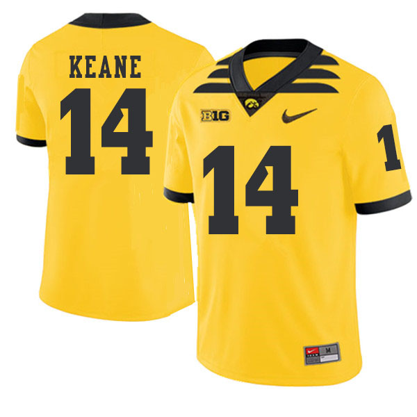 2019 Men #14 Connor Keane Iowa Hawkeyes College Football Alternate Jerseys Sale-Gold - Click Image to Close